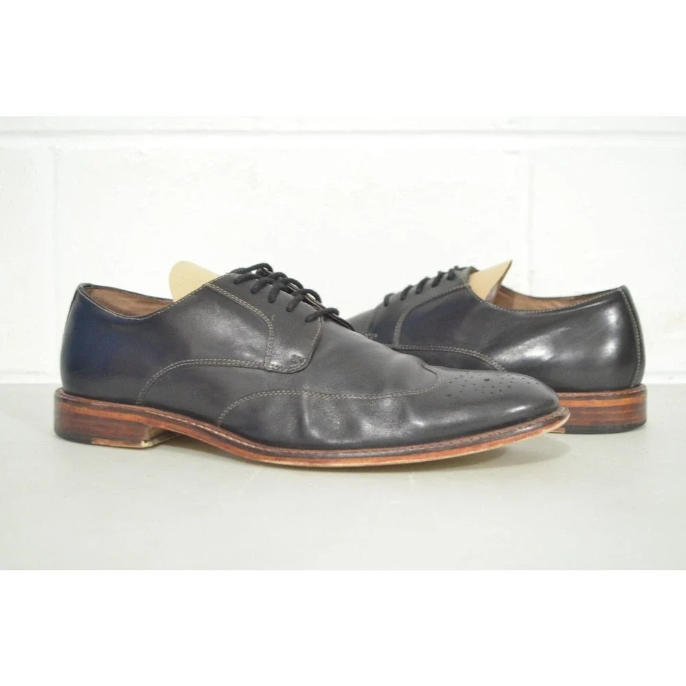 Banana Republic 10.5 M Digby Brogue Black Leather Lace Up Dress Shoes‎